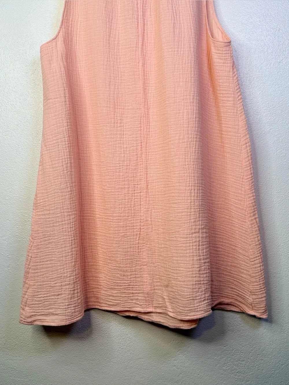 Kona Sol Womens Peach Lightweight 100% Cotton Sundress Swim Cover Up Size Small